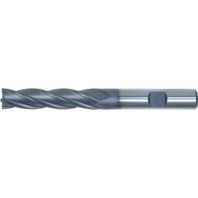 10, End Mill, Long, Weldon Flat Shank, 4mm, Cobalt High Speed Steel, TiCN