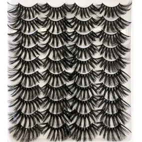 Alyxxndra Faux Mink Lashes Bulk 25mm Fake Eyelashes 20 Pairs Dramatic Fluffy Wispy Mink Lashes Bulk Reusable Eyelash Makeup (KAY