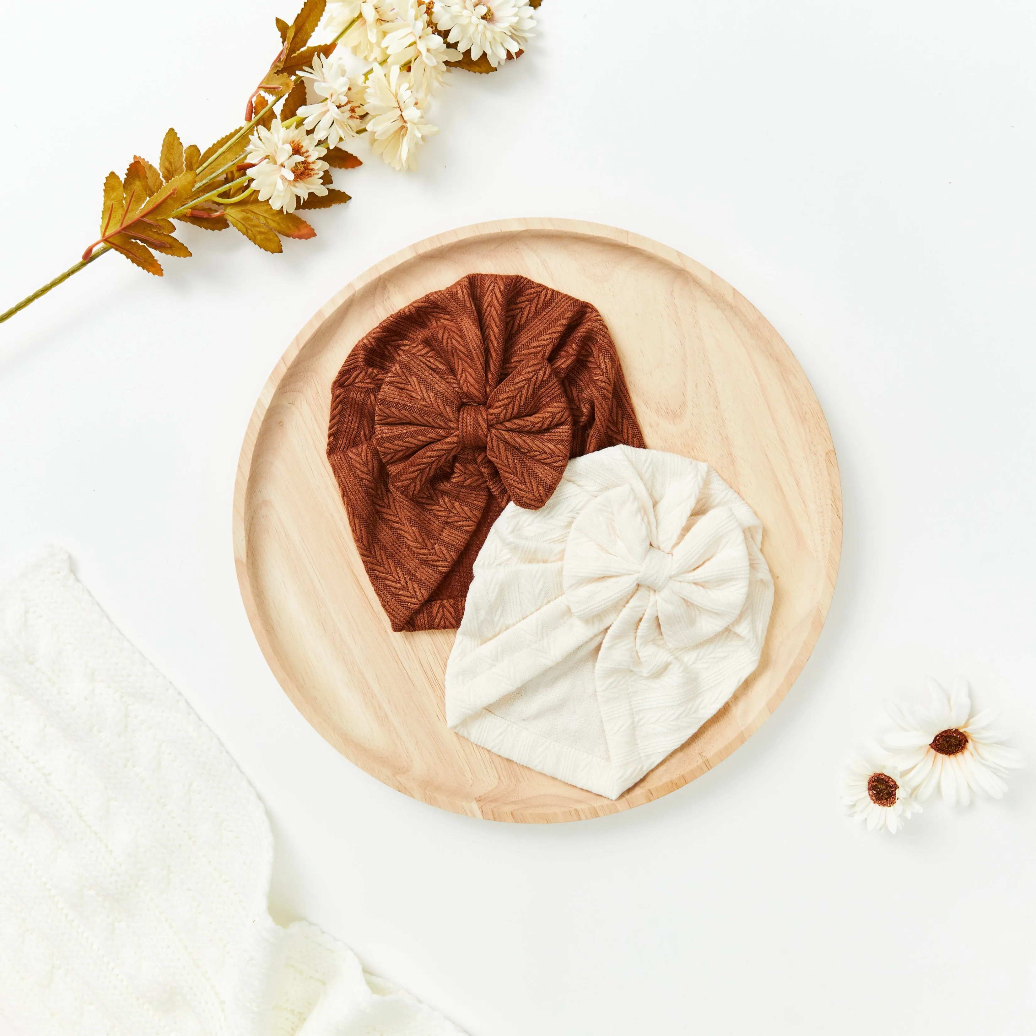 Baby Myla Bow Turban in Tawny