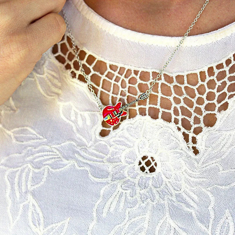 Bona-Fide Red ES Guitar Necklace