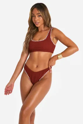 Crinkle Contrast Edge Hipster Bikini Brief