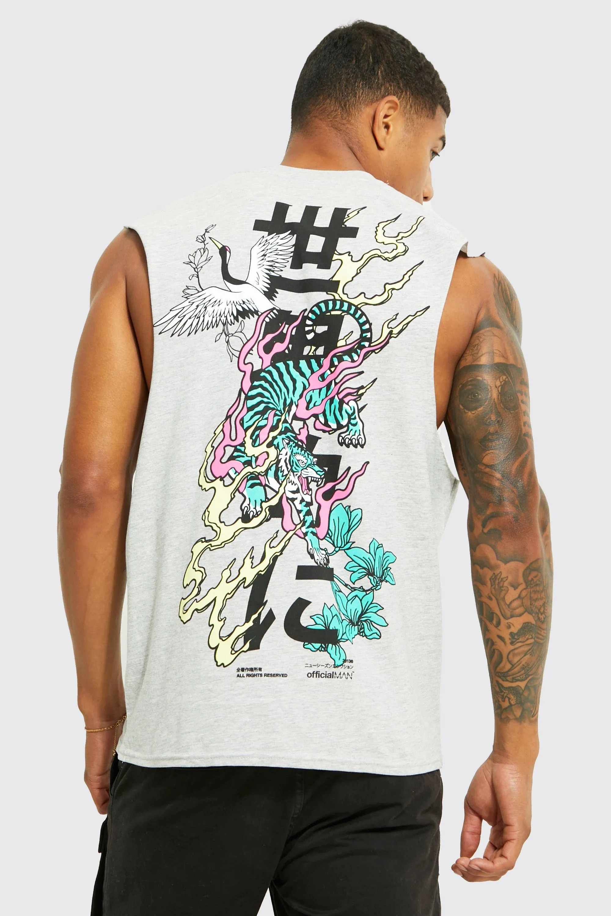 Drop Armhole Dragon Graphic Tank