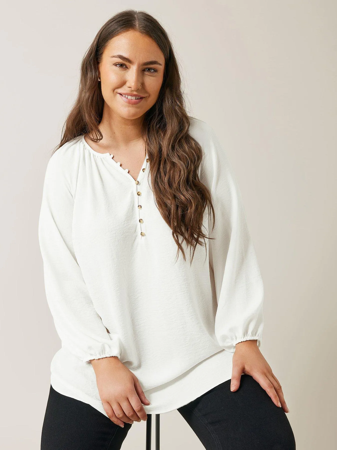 Evans Long Sleeve Gypsy Blouse