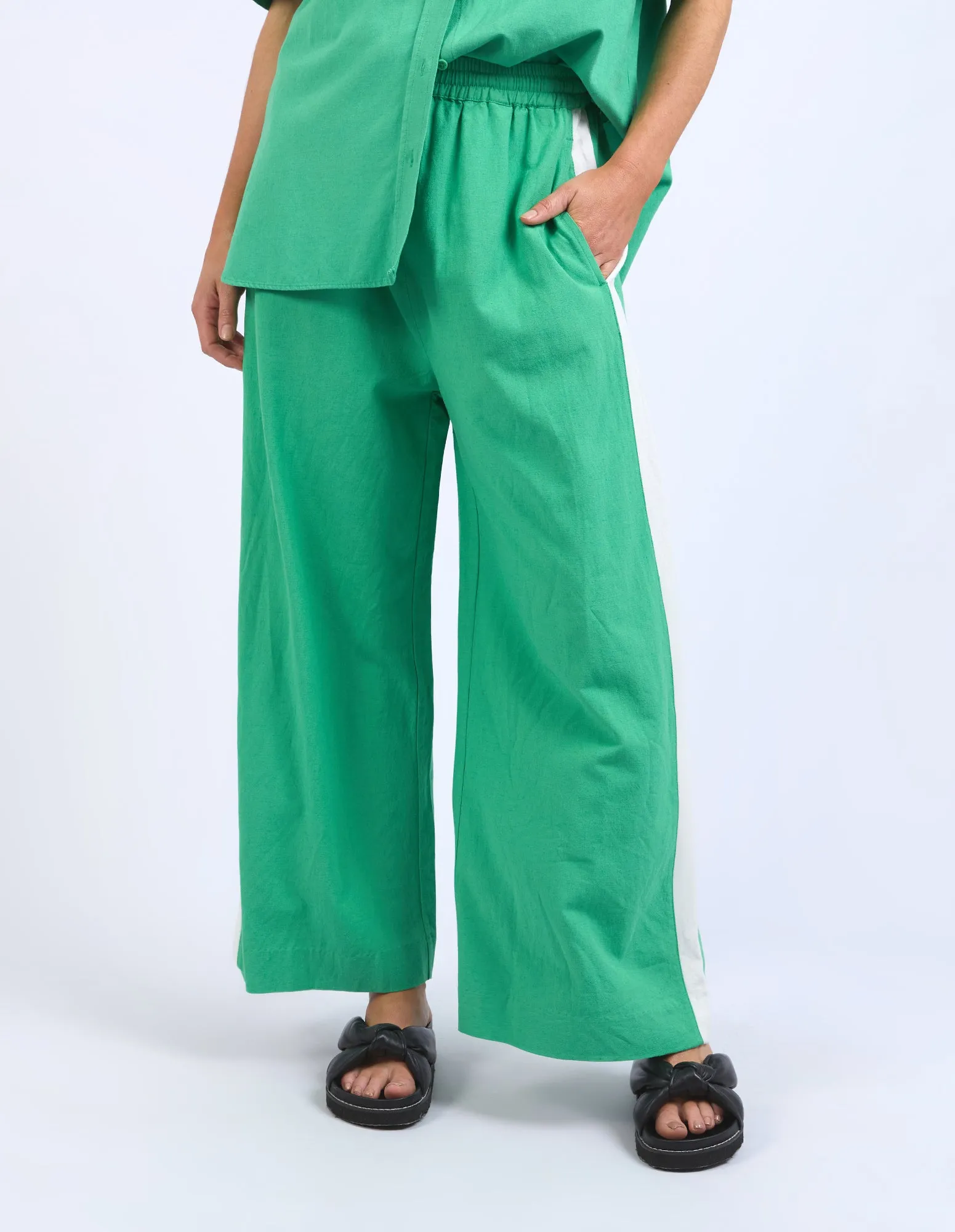 Frances Stripe Pant Greenbriar