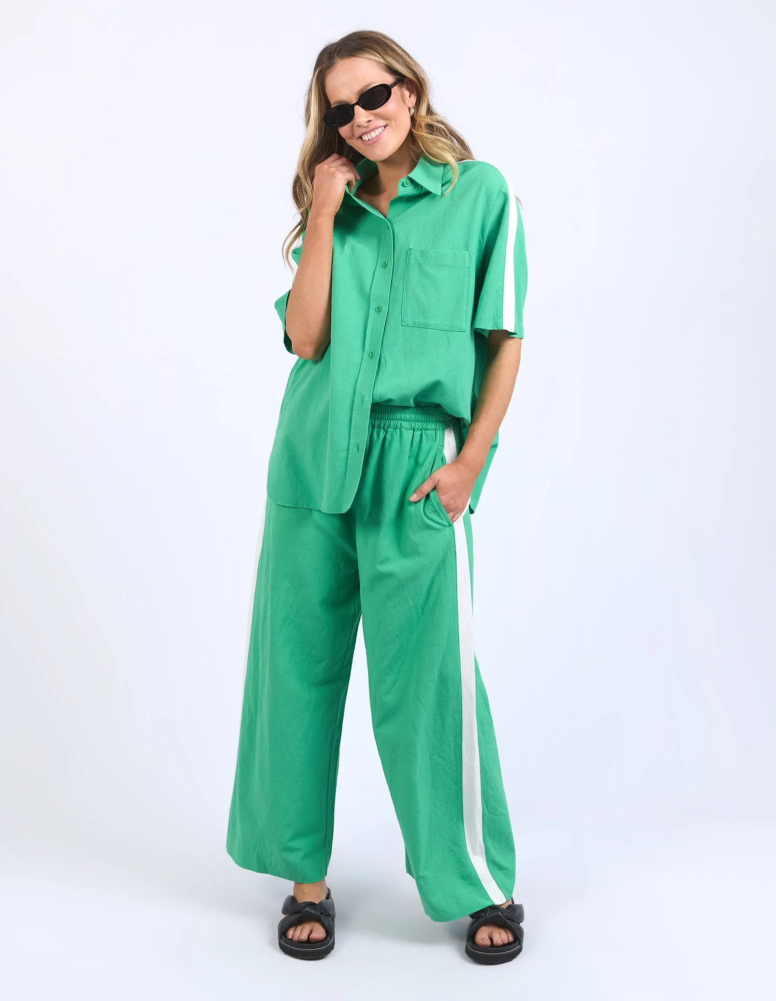 Frances Stripe Pant Greenbriar