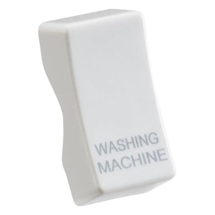 Knightsbridge Curved Edge Rocker Cover Printed WASHING MACHINE White