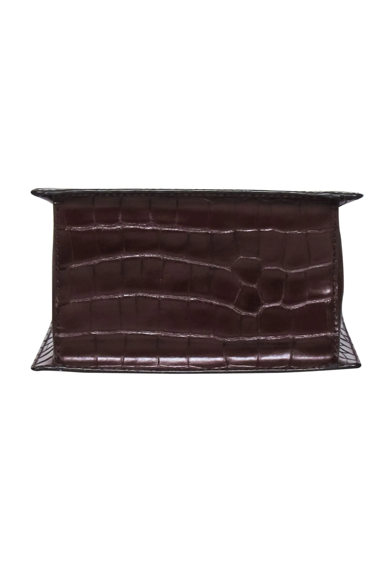 Loeffler Randall - Chocolate Brown Croc Embossed Shopper Style Handbag
