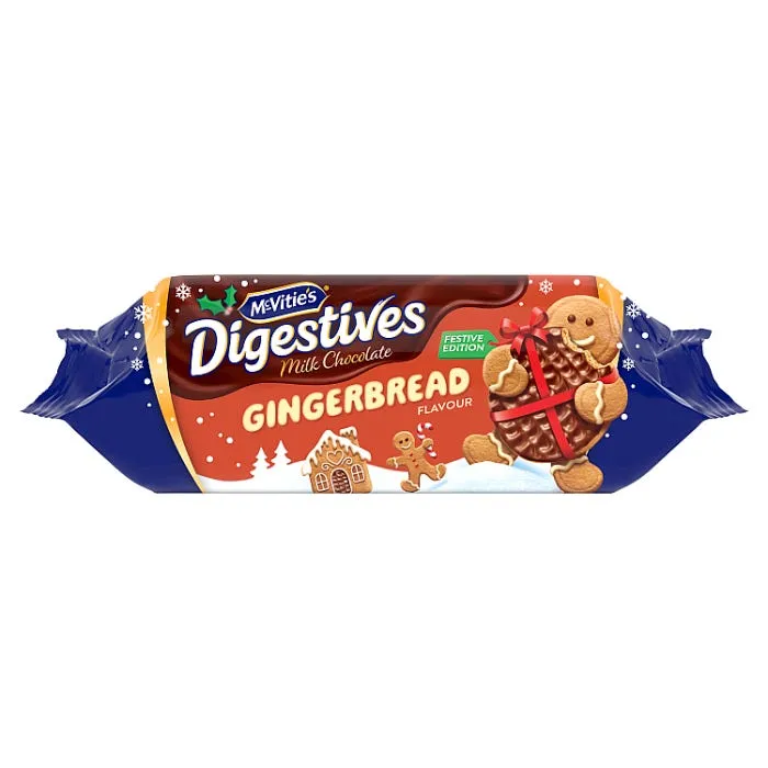 McVitie's Gingerbread Flavour Milk Chocolate Digestive Christmas Biscuits, 266g