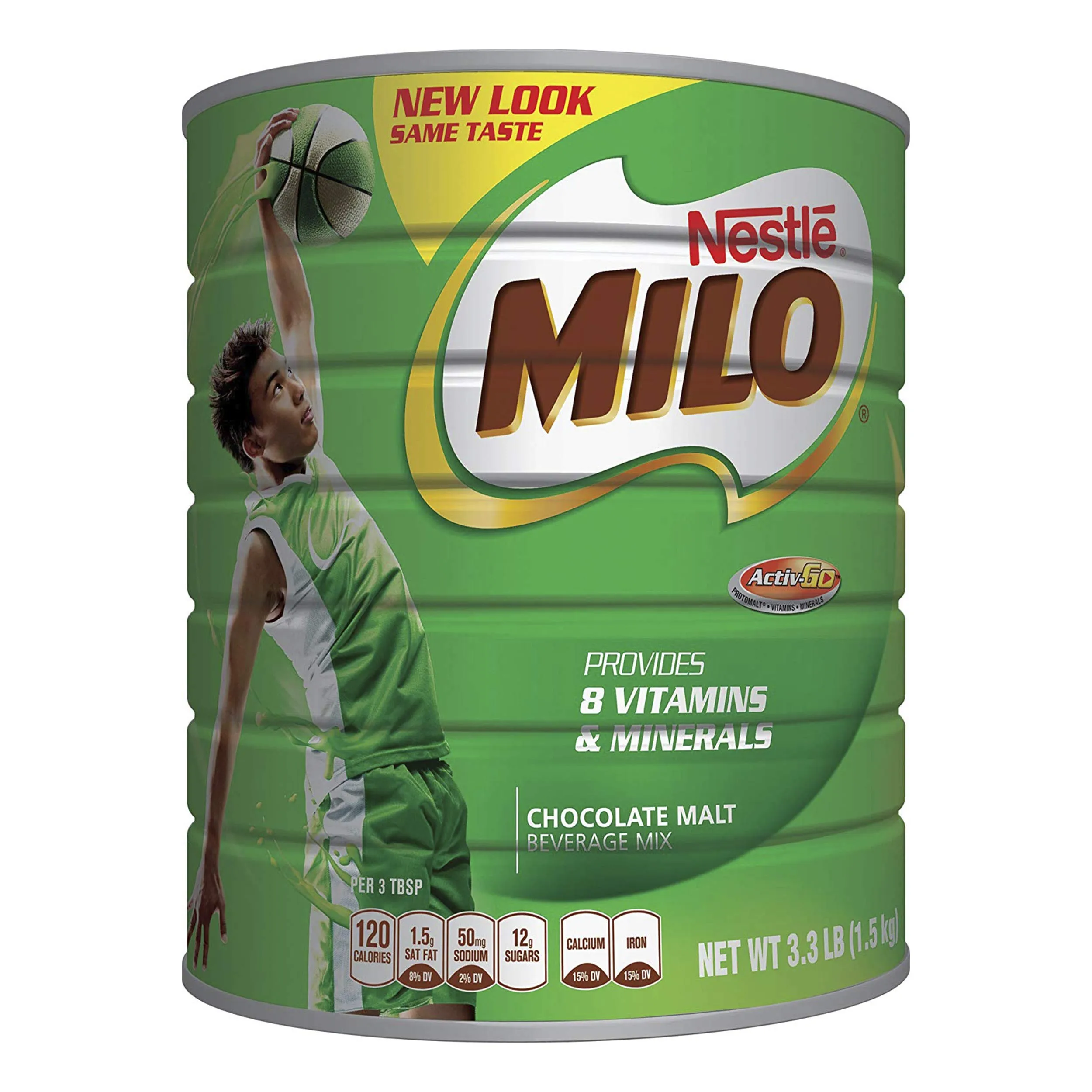 NESTL MILO Chocolate Malt Beverage Mix, 3.3 Pound Can (1.5kg) | Fortified Powder Energy Drink