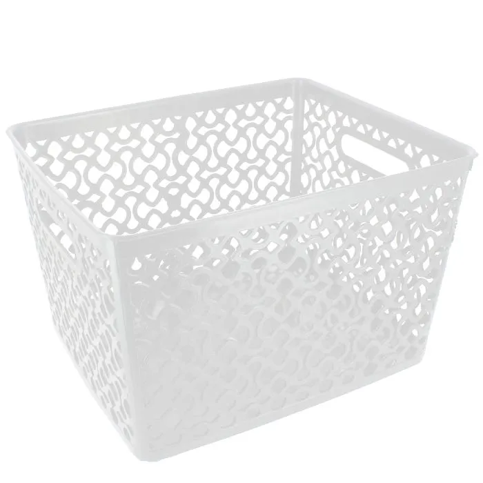 PEP&CO Home XXL Organiser Pattern Basket - White