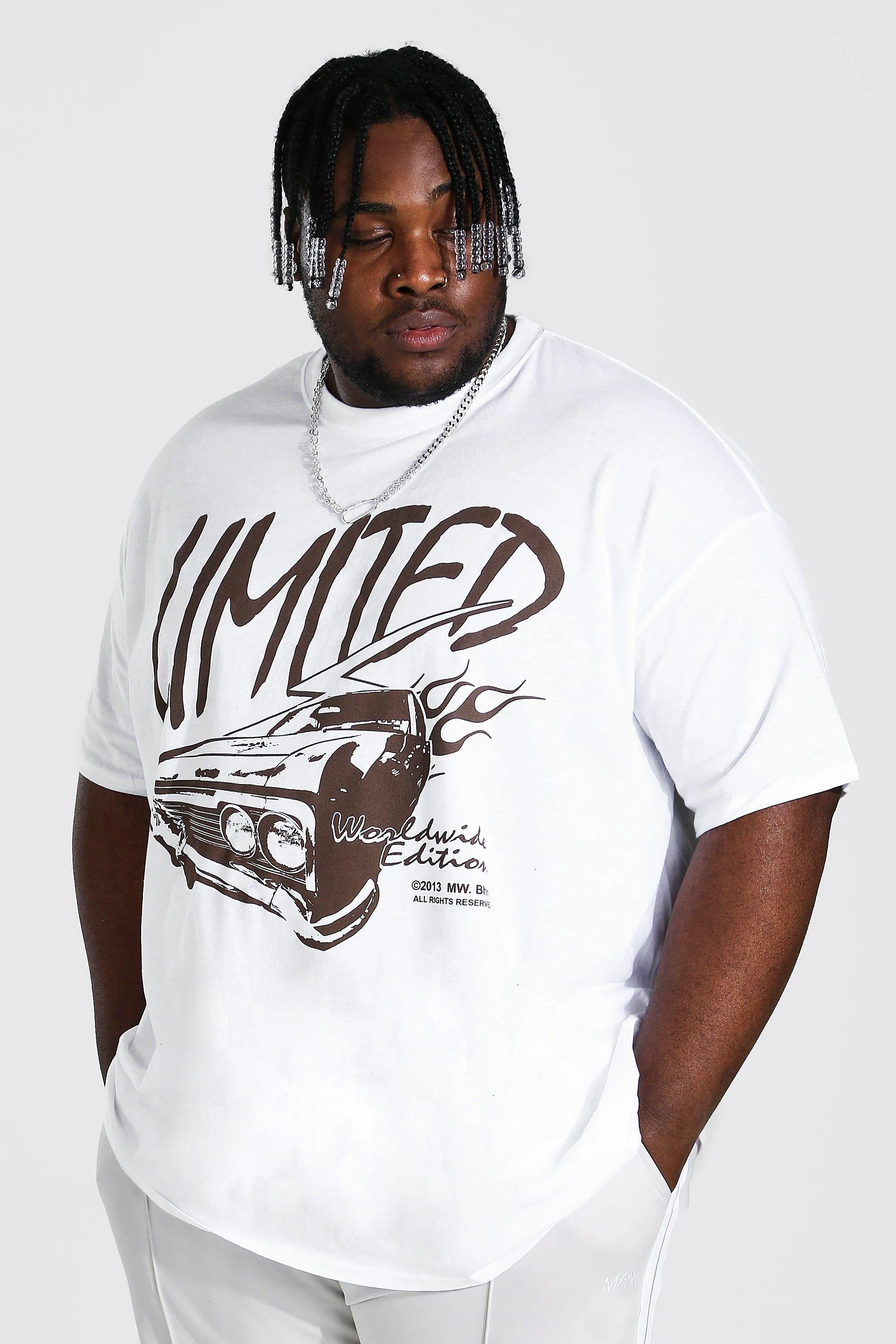 Plus Size Limited Car Print T-shirt | boohooMAN UK