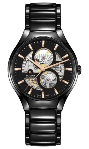 Rado True Round Automatic Open Heart Black Dial Unisex 40MM