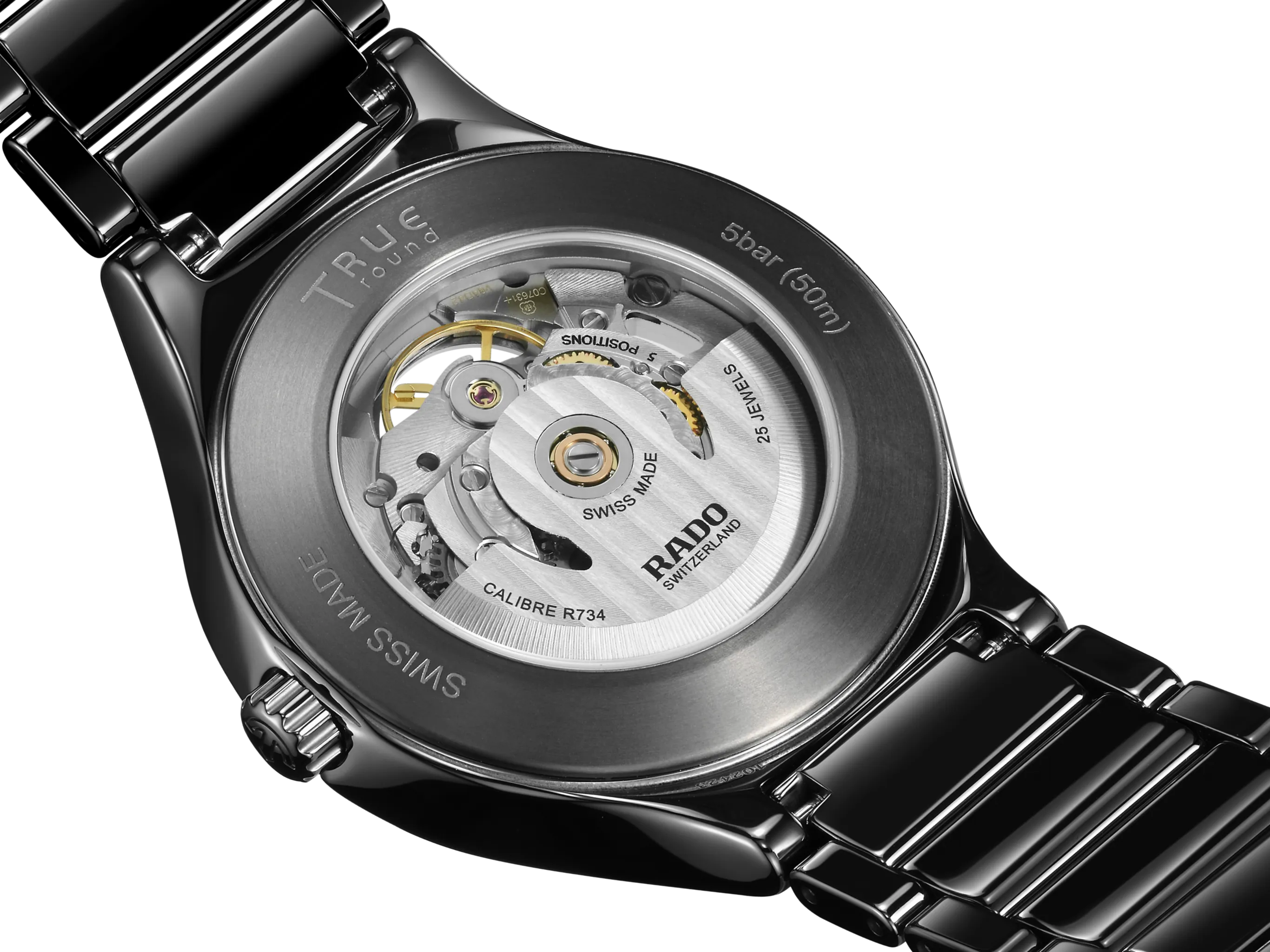 Rado True Round Automatic Open Heart Black Dial Unisex 40MM