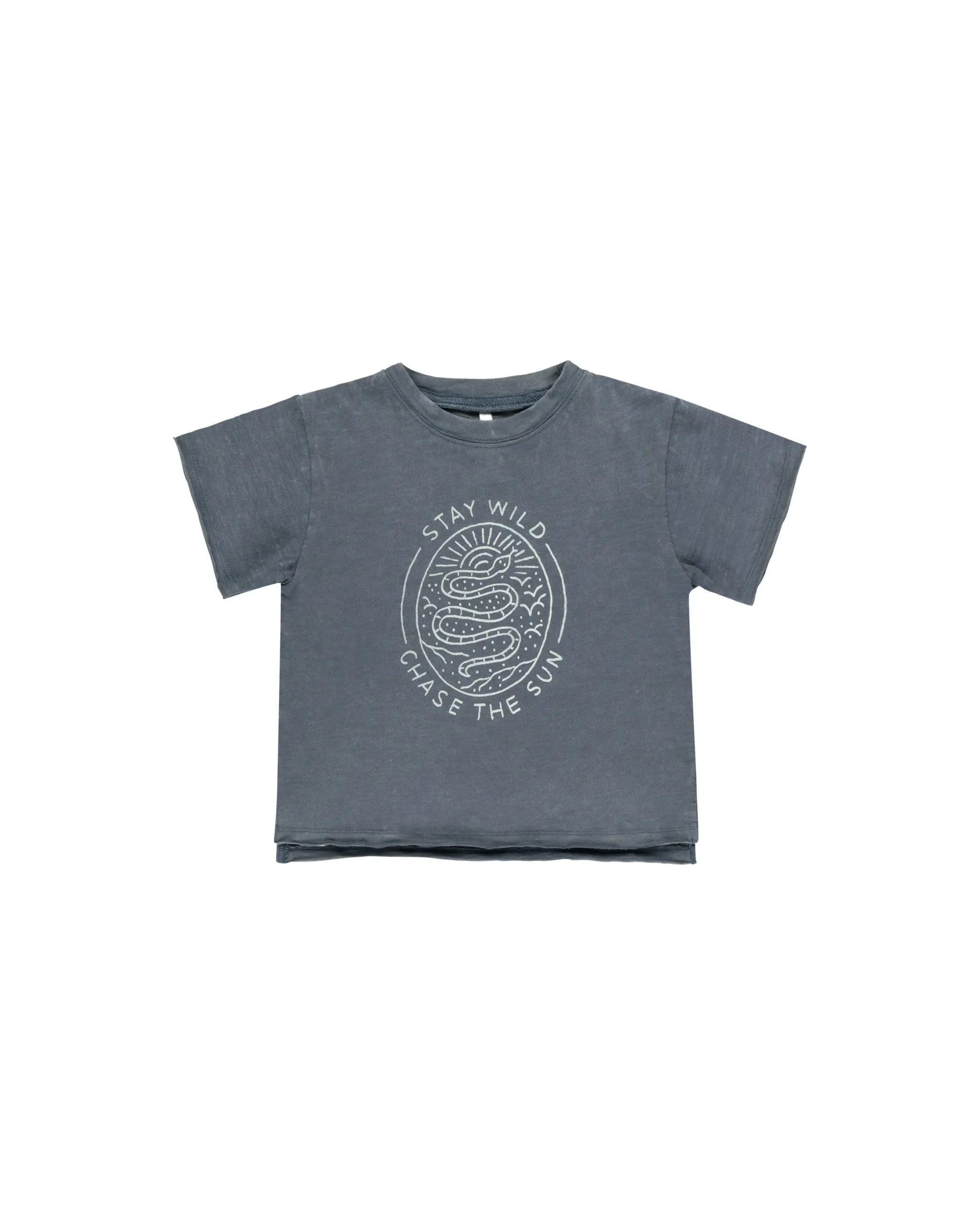Raw Edge Tee Stay Wild || Indigo