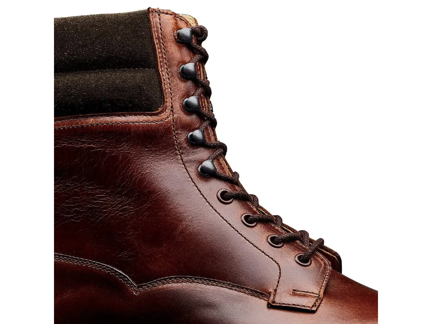 Ross Chocolate Hurricane Hide & Earth Green Suede Collar