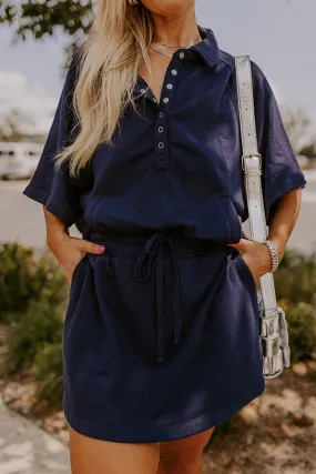 Running Errands High Waist Skort in Navy Curves
