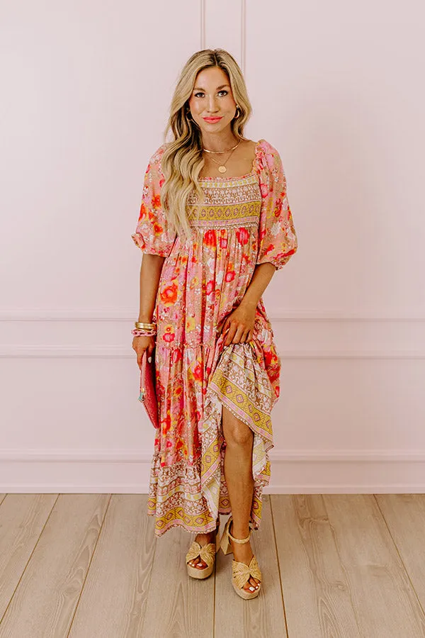 Sips And Smiles Floral Midi