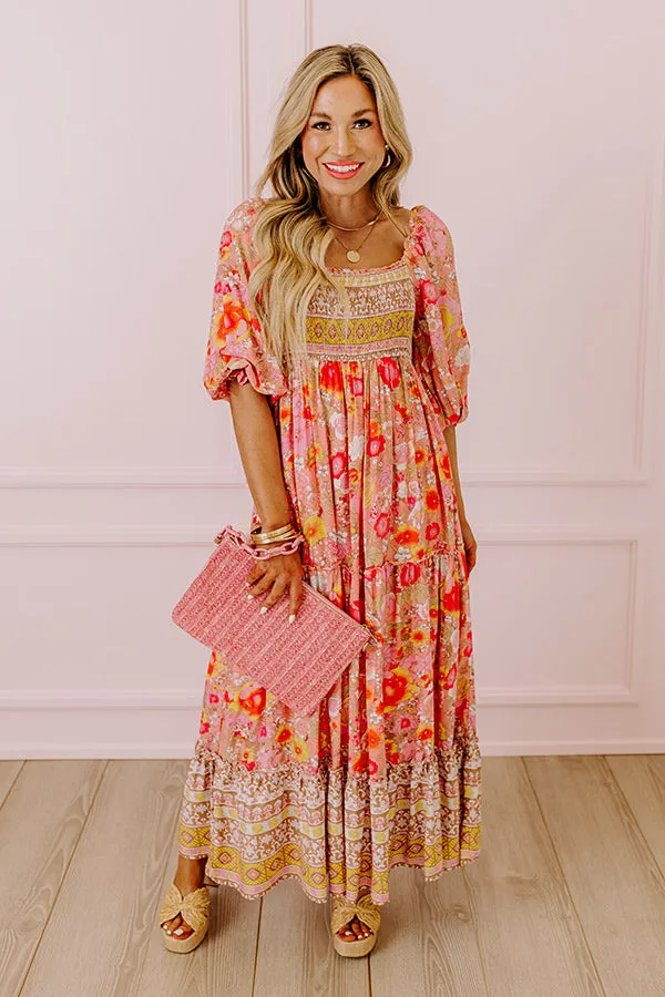 Sips And Smiles Floral Midi
