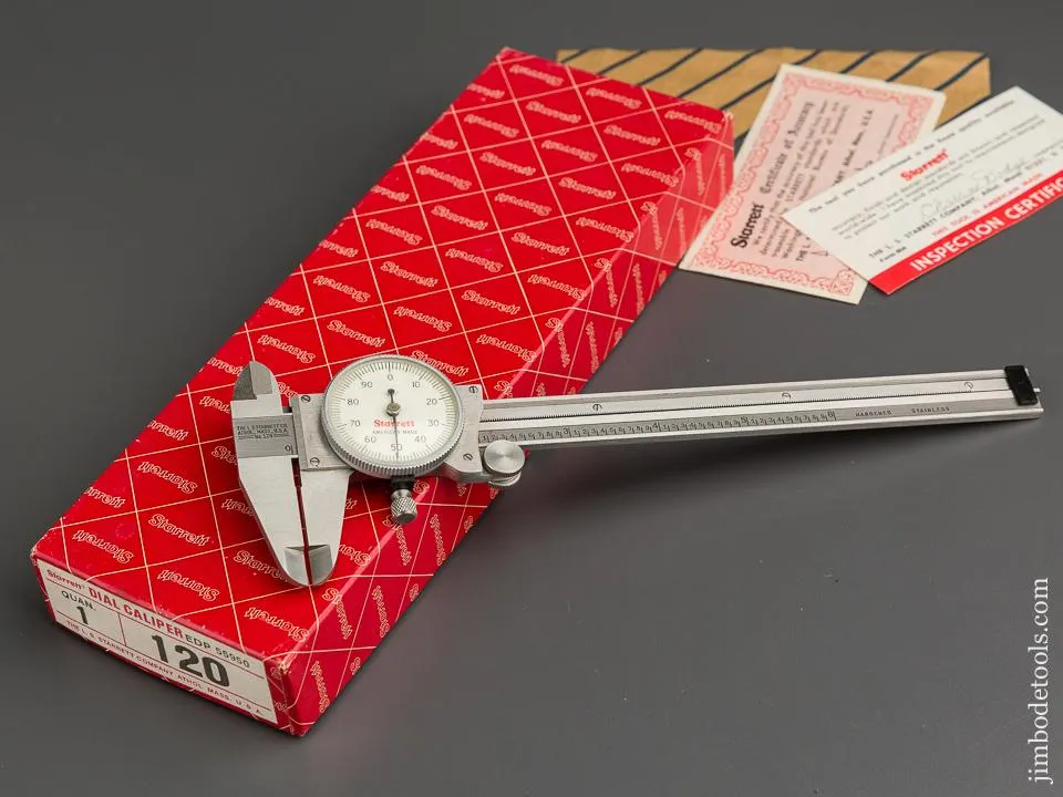 STARRETT No. 120 Dial Caliper MINT in Original Box - 78799