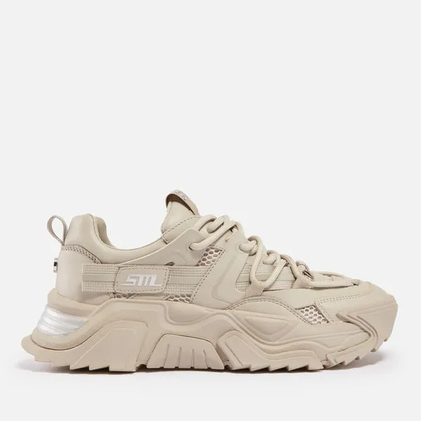 Steve Madden Women's Kingdom-E Faux Leather and Mesh Trainers