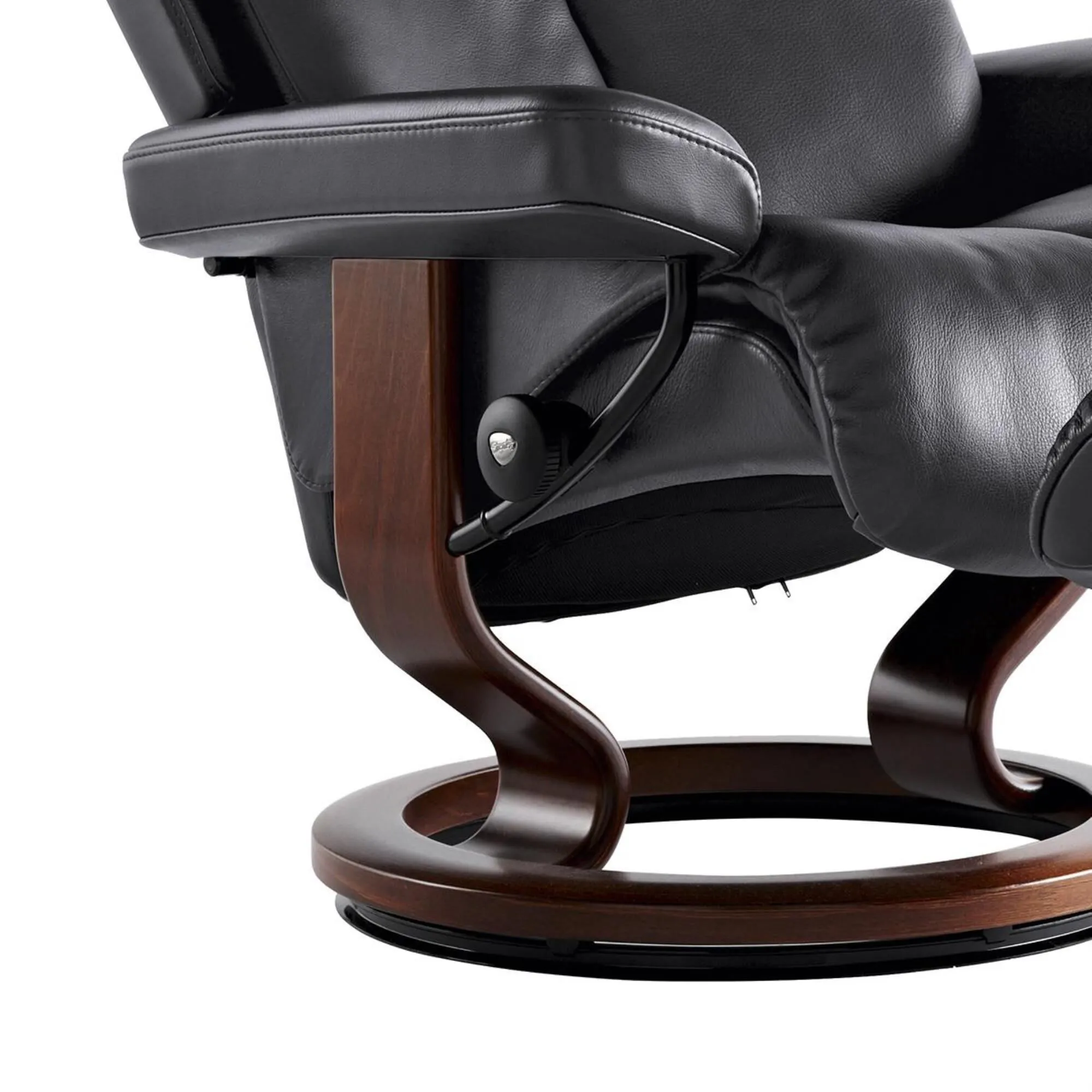 Stressless Magic Small Chair and Ottoman with Brown Base in Paloma Rock