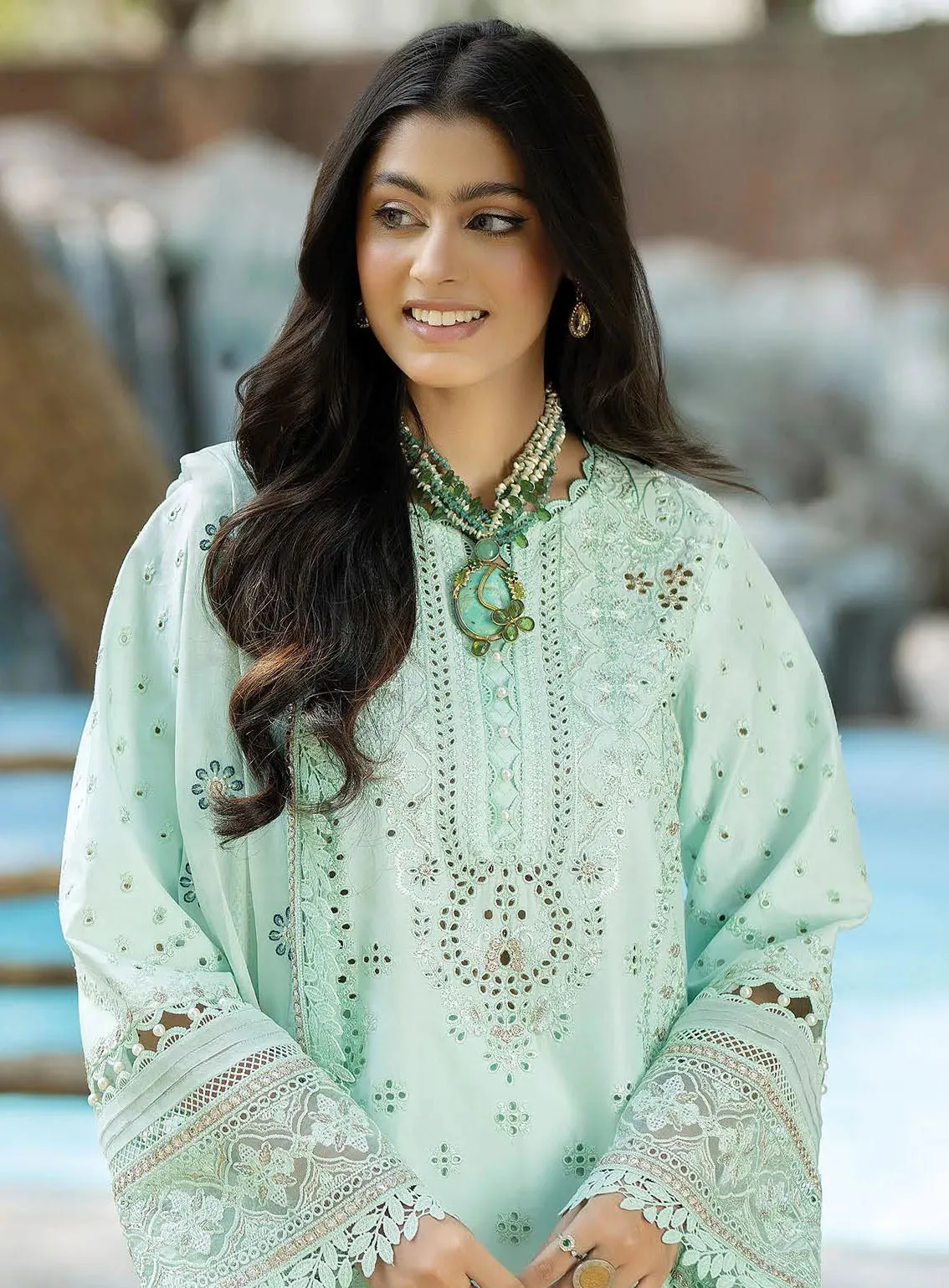 Subah-E-Roshan By Serene Premium Luxury Embroidered Lawn 3 Piece Unstitched Suit ASL-65 AARZOO