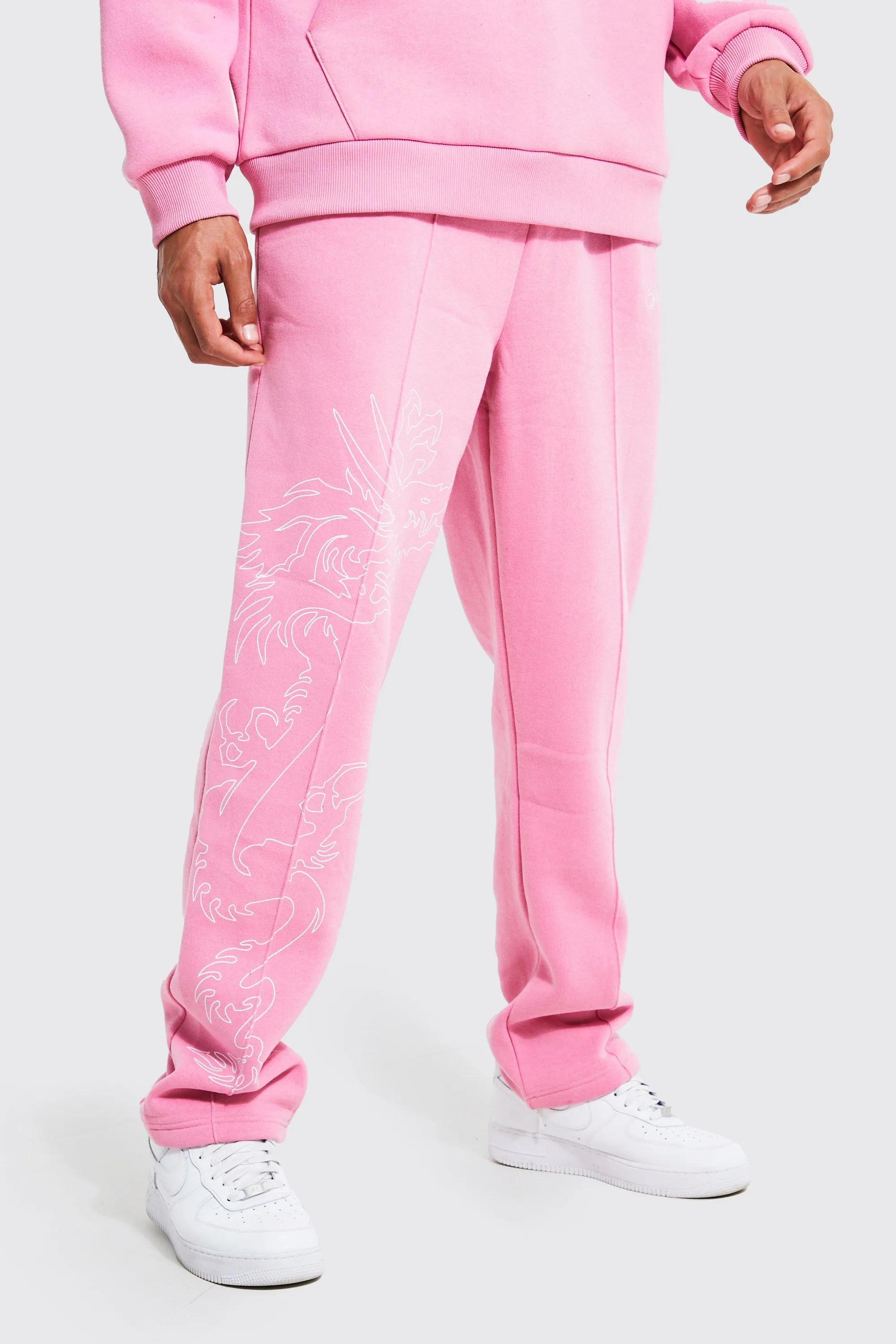 Tall Loose Fit Dragon Jogger | boohooMAN UK