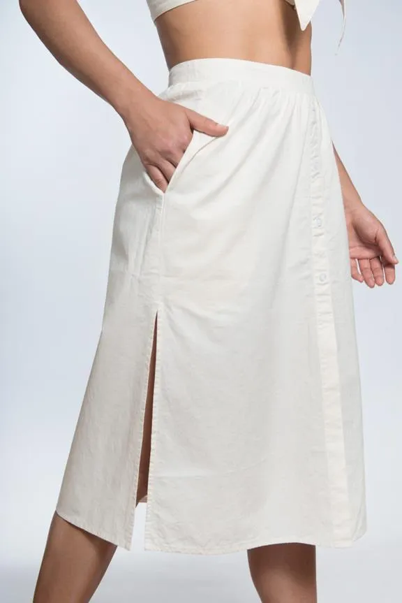 Vanilla Sand Skirt High Waist Comporta White